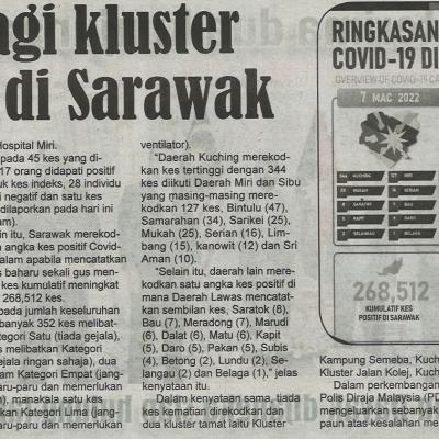 8.3.2022 Utusan Sarawak Pg.4 Satu Lagi Kluster Baharu Di Sarawak