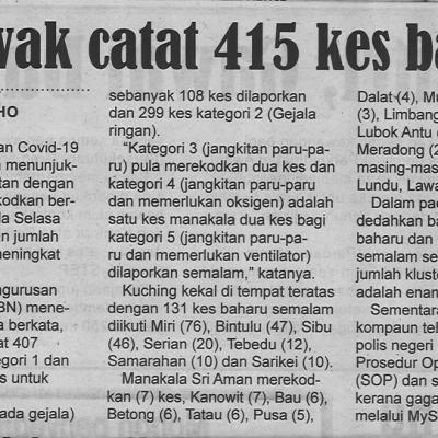 7.4.2022 Utusan Sarawak Pg.4 Sarawak Catat 415 Kes Baharu