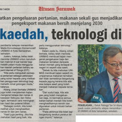28.6.2022 Utusan Sarawak Pg. 3 Guna Kaedah Teknologi Digital