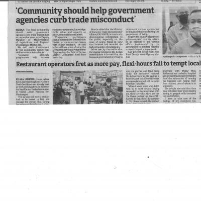 15.7.2022 Borneo Post Pg. 8 Community Should Help Government Agencies Curb Trade Misconduct