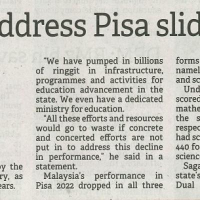 8 Disember 2023 Borneo Post Pg.1 Work With Us To Address Pisa Slide Putrajaya Told