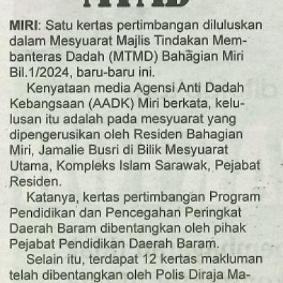 6 Mei 2024utusan Sarawak Pg.2 40 Ahli Hadiri Mtmd