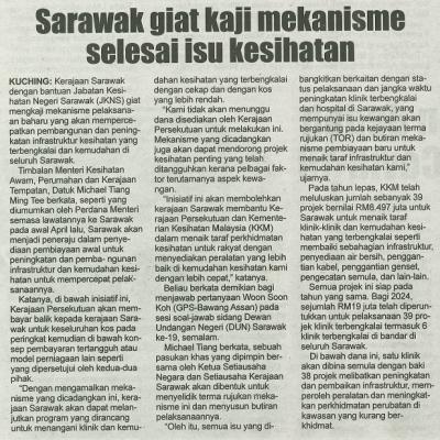 8 Mei 2024 Utusan Sarawak Pg.6sarawak Giat Kaji Mekanisme Selesai Isu Keselamatan