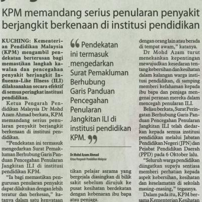 11 Oktober 2025 Utusan Borneo Pg.6 Kpm Terus Kawa Cegah Jangkitan Influenza