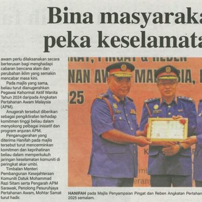 21 Oktober 2025 Suara Sarawak Pg.13 Bina Masyarakat Peka Keselamatan