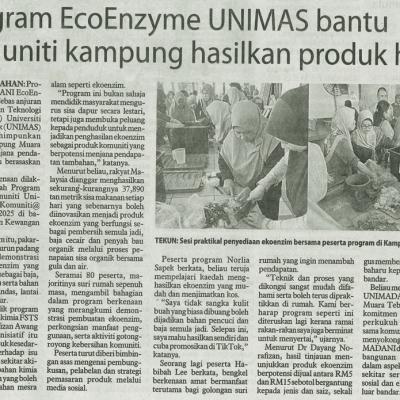 26 Oktober 2025 Utusan Borneo Pg.7 Program Ecoenzyme Unimas Bantu Komuniti Kampung Hasilkan Produk Hijau