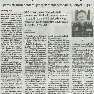 29 Oktober 2025 Utusan Borneo Pg.2 Pga Rekod Sembilan Kejayaan Besar Rampasan Lebih Rm4 Juta
