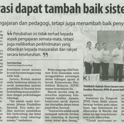 4 Oktober 2025 Utusan Borneo Pg.3teknologi Inovasi Dapat Tambah Baik Sistem Pendidikan
