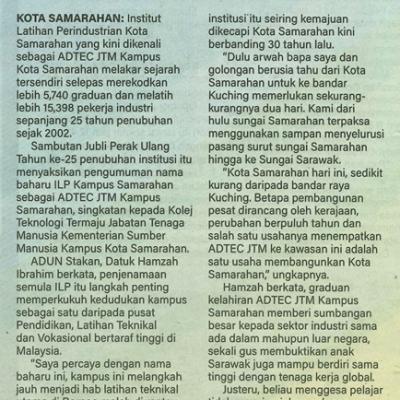 6 Oktober 2025 Utusan Borneo Pg.13 Hab Latihan Teknikal Utama Di Borneo