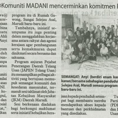 8 Oktober 2025 Utusan Borneo Pg.7 Program Jiwakomuniti Madani Mencerminkan Komitmen Kerajaan Anyi