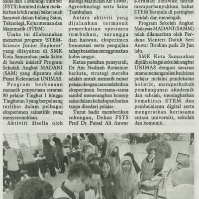 11 November 2025 Utusan Borneo Pg.5 Unimas Komited Lahir Lebih Ramai Bakat Dalam Bidang Stem Di Negeri Ini