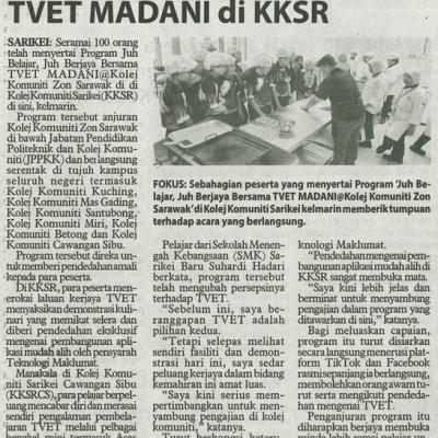 7 November 2025 Utusan Borneo Pg.6100 Peserta Jayakan Program Tvet Madani Di Kksr