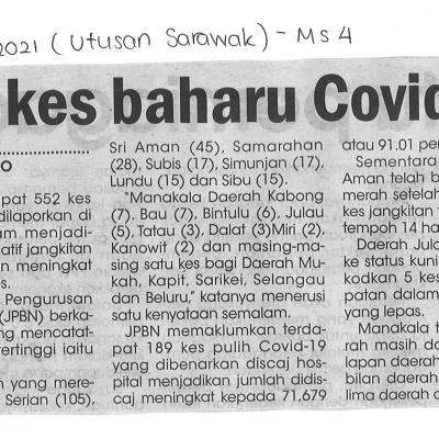 05.08.2021 Utusan Sarawak Pg.4 552 Kes Baharu Covid 19