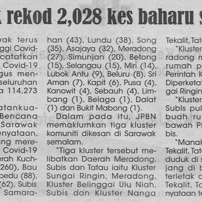 31.8.2021 Utusan Sarawak Pg.4 Sarawak Rekod 2028 Kes Baharu Semalam