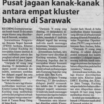 15.9.2021 Utusan Borneo Ms 4 Pusat Jagaan Kanak Kanak Antara Empat Kluster Baharu Di Sarawak