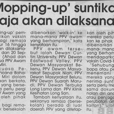 18.9.2021 Utusan Sarawak Ms 4 Mopping Up Suntikan Remaja Akan Dilaksanakan