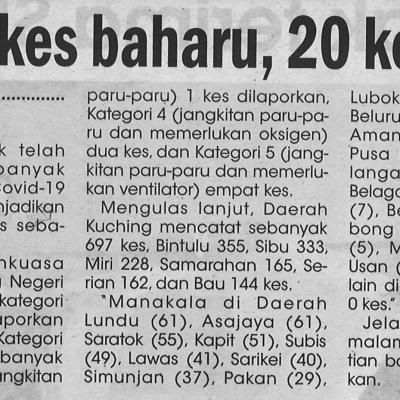 20.9.2021 Utusan Sarawak Ms 4 2707 Kes Baharu 20 Kematian