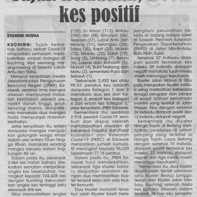 4.9.2021 Utusan Sarawak Pg.4 Tujuh Kematian 2464 Kes Positif