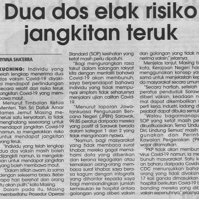 5.9.2021 Mingguan Sarawak Pg.4 Dua Dos Elak Risiko Jangkitan Teruk