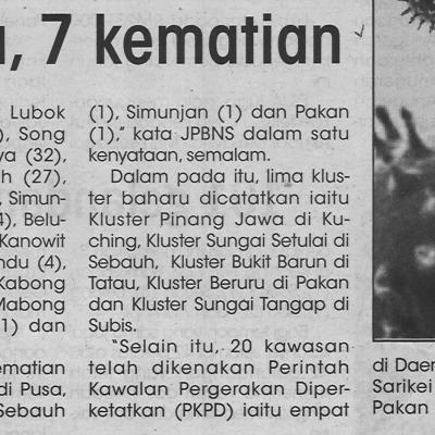 8.9.2021 Utusan Sarawak Pg.4 3200 Kes Baharu 7 Kematian