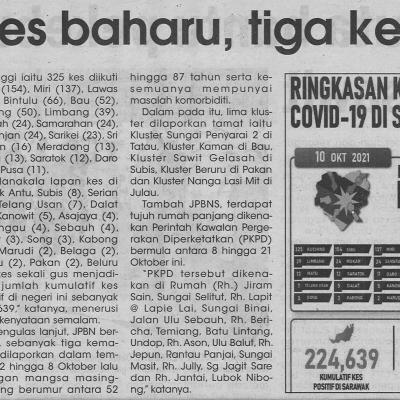 11.10.2021 Utusan Borneo Pg.4 1132 Kes Baharu Tiga Kematian