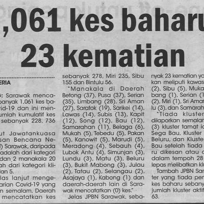 15.10.2021 Utusan Sarawak Pg.4 1061 Kes Baharu 23 Kematian