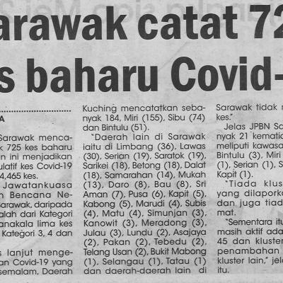 22.10.2021 Utusan Sarawak Pg.4 Sarawak Catat 725 Kes Baharu Covid 19