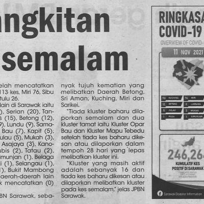 12.11.2021 Utusan Sarawak Pg.4 409 Jangkitan Baharu Semalam