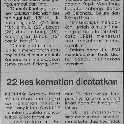 14.11.2021 Mingguan Sarawak Pg.6 399 Kes Baharu Semalam 22 Kes Kematian Dicatatkan