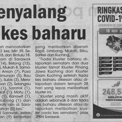 19.11.2021 Utusan Sarawak Pg.4 Bumi Kenyalang Catat 331 Kes Baharu