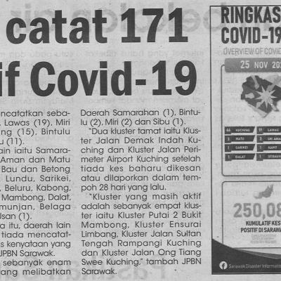 26.11.2021 Utusan Sarawak Pg.4 Sarawak Catat 171 Kes Positif Covid 19