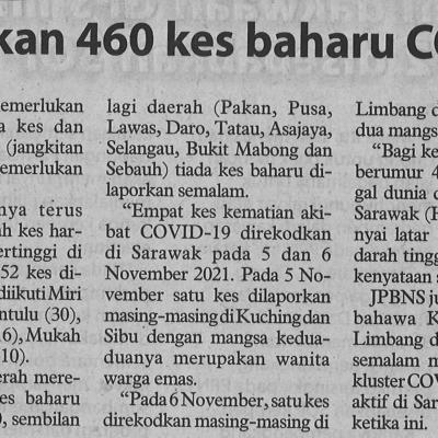 8.11.2021 Utusan Borneo Pg.2 Sarawak Merekodkan 460 Kes Baharu Covid 19 Semalam
