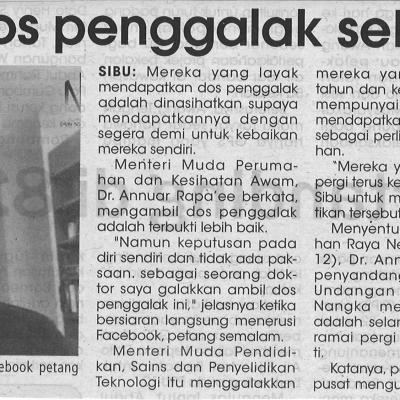 8.11.2021 Utusan Sarawak Pg.4 Segerakan Dos Penggalak Sekiranya Layak