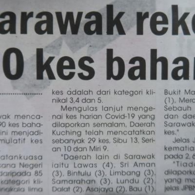 10.12.2021 Utusan Sarawak Pg.4 Sarawak Rekod 90 Kes Baharu