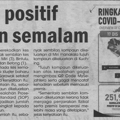 18.12.2021 Utusan Sarawak Pg.4 24 Kes Positif Direkodkan Semalam