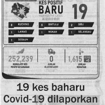 29.12.2021 Utusan Sarawak Pg.4 19 Kes Baharu Covid 19 Dilaporkan