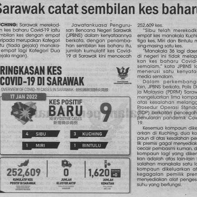 18.1.2022 Utusan Sarawak Pg.4 Sarawak Catat Sembilan Kes Baharu