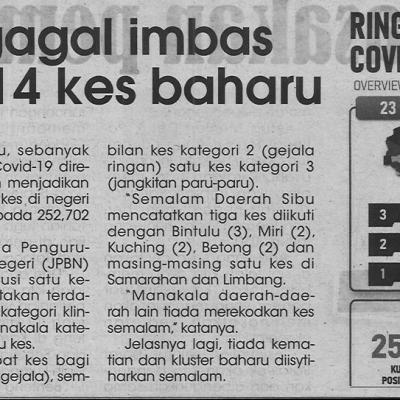 24.1.2022 Utusan Sarawak Pg.4 21 Kompaun Gagal Imbas Mysejahtera 14 Kes Baharu