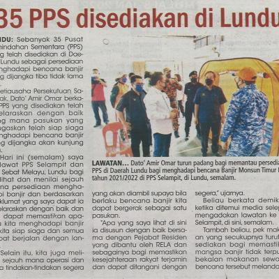 3.1.2022 Utusan Sarawak Pg.3 35 Pps Disediakan Di Lundu