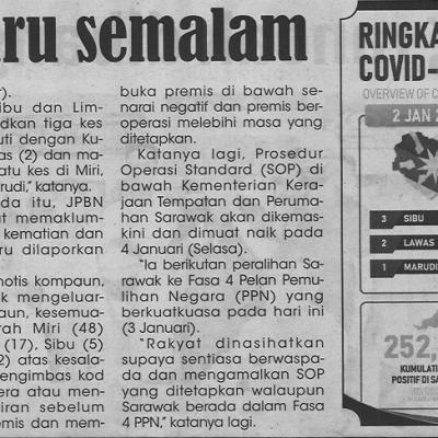 3.1.2022 Utusan Sarawak Pg.4 13 Kes Baharu Semalam