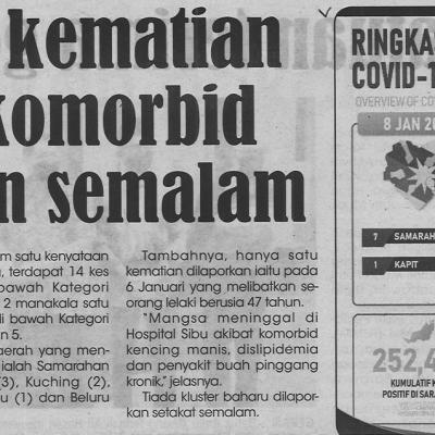 9.1.2022 Mingguan Sarawak Pg.4 15 Kes 1 Kematian Akibat Komorbid Dicatatkan Semalam1