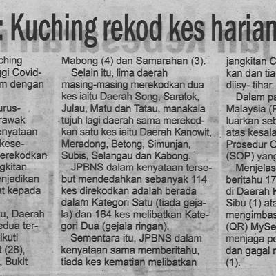 18.2.2022 Utusan Sarawak Pg.4 Covid 19 Kuching Rekod Kes Harian Tertinggi