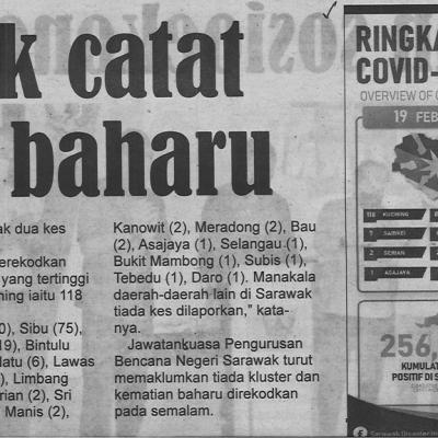 20.2.2022 Utusan Sarawak Pg.4 Sarawak Catat 376 Kes Baharu