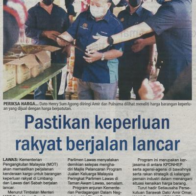 4.2.2022 Utusan Sarawak Pg.15 Pastikan Keperluan Rakyat Berjalan Lancar