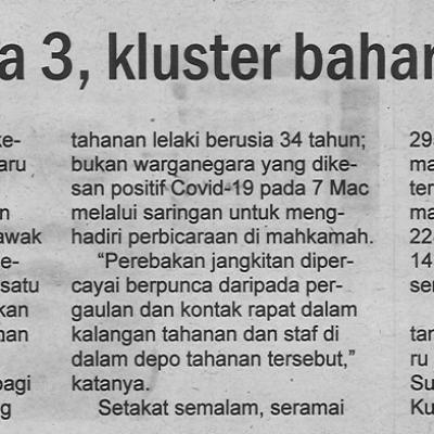 11.3.2022 Utusan Sarawak Pg.4 Dti Semuja 3 Kluster Baharu Covid 19