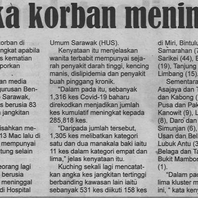 19.3.2022 Utusan Sarawak Pg.4 Angka Korban Meningkat