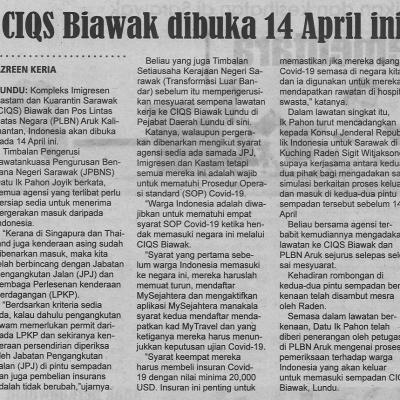10.4.2022 Mingguan Sarawak Pg.4 Ciqs Biawak Dibuka 14 April Ini