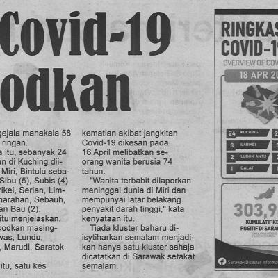 19.4.2022 Utusan Sarawak Pg.4 92 Kes Covid 19 Direkodkan