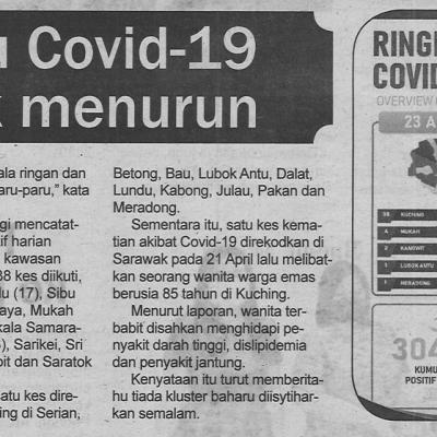 24.4.2022 Mingguan Sarawak Pg.4 Kes Baharu Covid 19 Di Sarawak Menurun