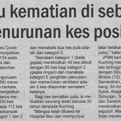 25.4.2022 Utusan Sarawak Pg.4 Satu Kematian Di Sebalik Penurunan Kes Positif